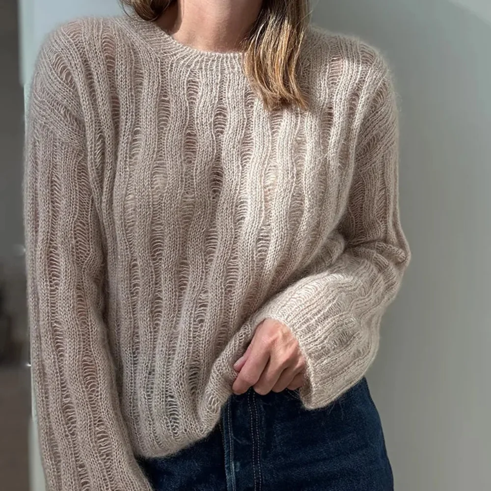 Ripple_Loop_Sweater - strikkekit i Soft Silk Mohair fra Knitting for Olive